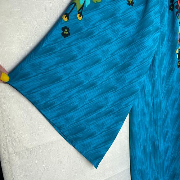 VINTAGE Bob Mackie Kimono Robe Size 1x Duster Glam Floral Artsy Flowy Ecclectic - Picture 6 of 11